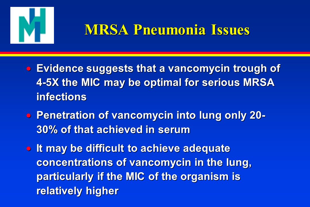 Vancomycin lung penetration